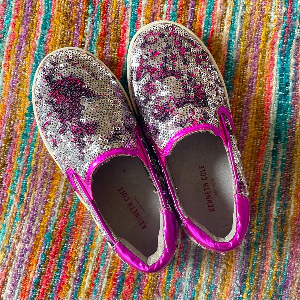 Kenneth Cole New York Girls Glitter Slide on Shoes size 11 & Like New!